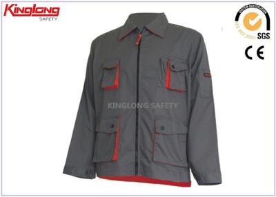 China 65% poly 35% cotton Power Workwear , multi pockets safety work jackets rubber label for sale