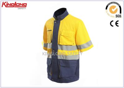 China Openlucht 100% Fluorescent Geel Hoog Weerspiegelend het Werkkostuum van Zichtworkwear Te koop