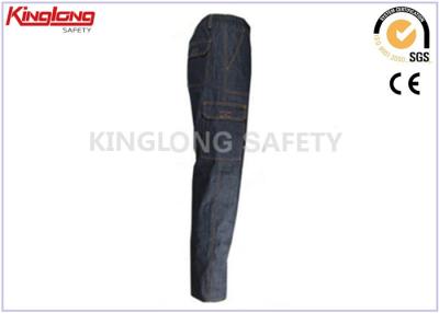 China Windproof Breathable Denim Work Clothes , Mens Black Cargo Pants With Velcro for sale