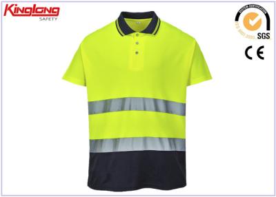 China Mens Fluorescent Yellow Reflective Safety Clothing / Hi Vis Polo Shirts for sale