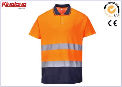 China Custom High Visibility Mens Reflective Orange Industrial Safety Polo Shirt for sale