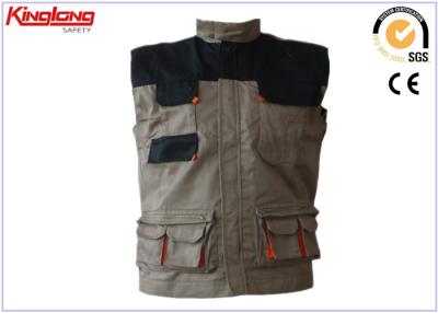 China Custom Industrial Sleeveless Canvas Workwear Safety Vest For Men for sale