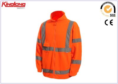 China Revestimento polar do velo da luva longa alta macia do Workwear da visibilidade de Shell à venda