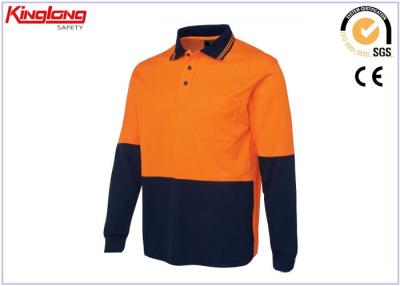 China Men s Polo Shirts High Visibility Workwear Long Sleeve Safety Work Wear Shirt for sale