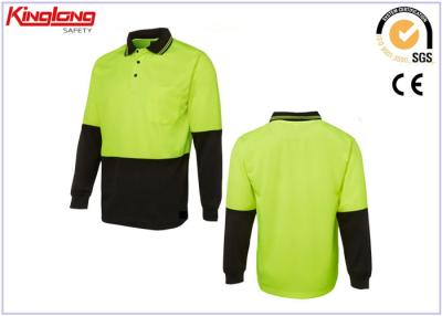 China Autumn Safety Polo Shirt High Visibility Workwear Yellow Orange for sale