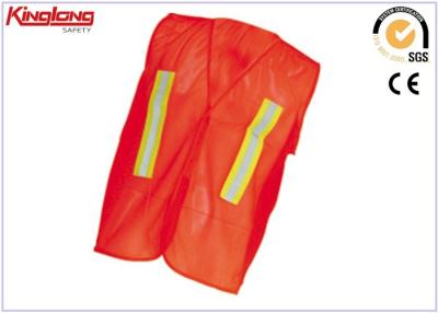 China All Polyester Knitting Mesh Safety Vest , Lightweight Hi Vis Vest Red Yellow Orange for sale