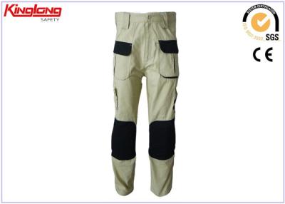 China Pockets Duratex Cotton Khaki Cargo canvas pants , Multi Functional canvas work trousers for sale