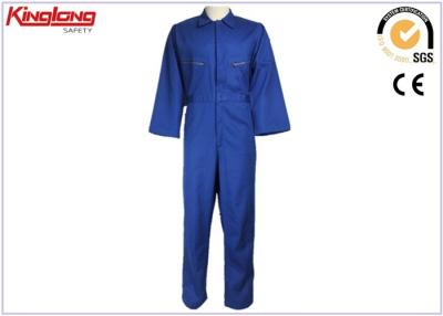 China 320gsm all cotton brass zipper Fire Resistant Coveralls Blue for sale