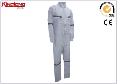 China Werkende Polyester Katoenen Overtrekuniformen met Weerspiegelende Banden Te koop