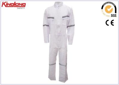 China White color reflective tape Coverall Uniforms / industrial safety clothing for sale