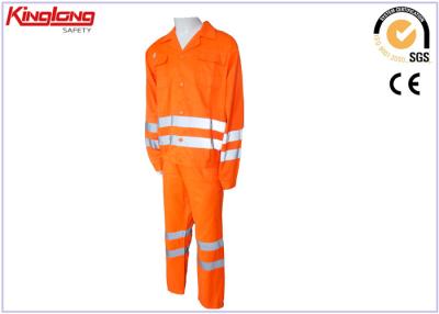 China poly + cotton men Work Pants And Shirts safety reflective clothing logo for sale