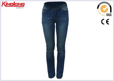 China Women Lycra Cotton Skinny Denim Work Clothes , Windproof Jeans Trousers for sale