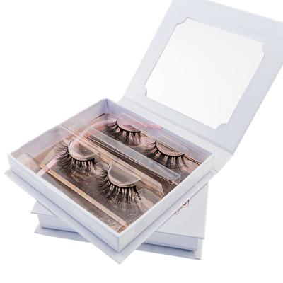 China 3D Effect Package Custom Eyelash Mink Lashes Pair Glitter Eyelash Packaging Box for sale