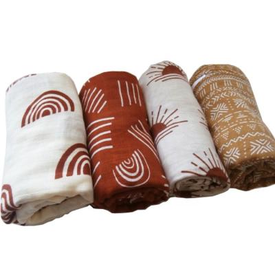 China Anti-Static Luxury Newborn Baby Blanket1 Piece Packed Portable Wrap Bamboo Muslin Blanket for sale