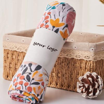 China Antistatic Cheap Organic Bamboo Floral Cotton Muslin Wrap Gots Certificate Blanket Muslin for sale