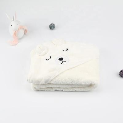 China Anti-static Cute Animal Bear Blanket Baby Infant Soft Bath Towel Wearable Wrap Wrap For Babies for sale