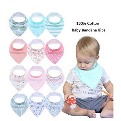 China Wholesale Button Latex Solid Color Triangle Towel Baby Bibs Soft Cotton Accessories Newborn Free Breaking Feeding Drool Bibs for sale