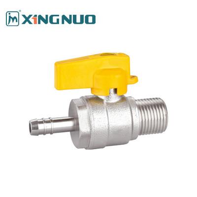 China male threaded valve Smooth Brass Gas Ball Valve With Hose Connector X Male PTFE Seal Valve for sale