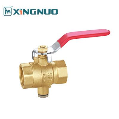 China Brass Ball Valve Female And Female Threaded With Drain DN20. PN16 Water Fitting Octagonal And Hexagonal Connector for sale