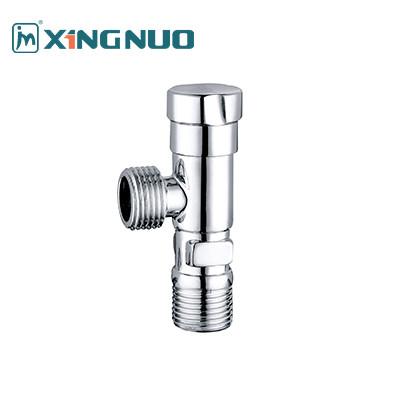 China nickel plating brass angle valve with Wrench slot Finish Brass Foot Valve with Stainless Steel Decorative Cover for sale