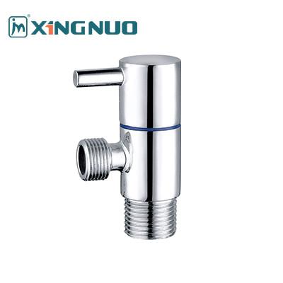 China long straight handle line handle brass plating nickel Angle Valve With Decorative Cover Chrome Finish for sale