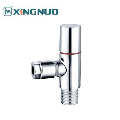 China nickel plating male threaded with socket Finished Brass Angle Stop Valves with Stainless Steel Decorative Cover for sale