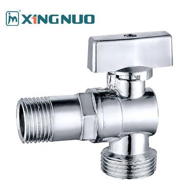 China Brass ball valve Angle large flow toilet bathroom Valve Chromed Standard Connector For Water Applications for sale