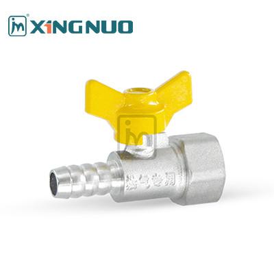 China Butterfly handle plating nickel female threaded Solid Brass Gas Ball Valve with Chrome Plated Handle for sale