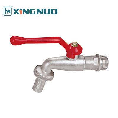 China male threaded red straight handle 1/2 inch Brass Bibcock with Ceramic Valve Core for Kitchen and Bathroom for sale