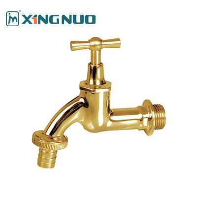 China brass polished hose bibcock gold color garden tap faucet Nickel Plated Finish Brass Bibcock with Ceramic Valve Core for sale