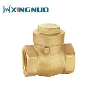 China Screwed Thread Swing Check Valve One-way Check Valve DN15-25 Forged Brass Stop Check Valve with 1 PSI Cracking Pressure for sale