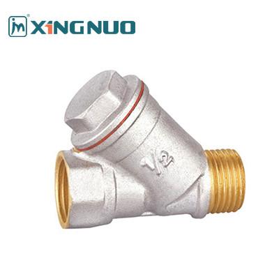 China male and female threaded HPB57-3 Brass Filter Valve with Max.25bar nickel plating polished sand Rating Up To 200°F for sale