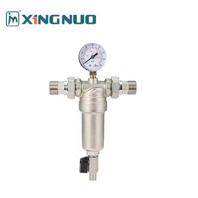 China Water Prefilter With Water Pressure Gauge plating Threaded Brass Filter Valve for HPB57-3 Material and ISO228/1 for sale