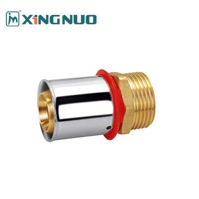 China 3/4 NPT Polished Brass Compression FittingsRed PEX Fittings Brass 1/2