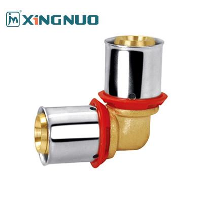 China Sand Blasted and Nickel Plated Brass Compression Tee Fittings PEX Press Fittings PEX Equal Elbow Brass Fitting for sale