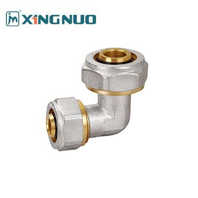 China Forge Messing Fitting Chromplattierte Frauen Kupferrohr PEX-Fittings 16-32MM Doppelfarben 90 Grad Ellenbogen Messing Kompression zu verkaufen