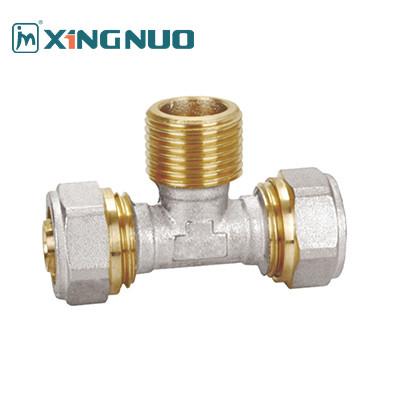 China NSF Brass Female Elbow Fittings Copper and Iron Pipes Double Colors PEX Pipe Fittings Male Tee PEX Compression Fittings for sale