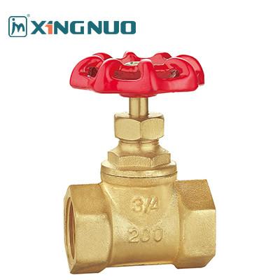 China Female Thread Connection Brass Gate Valve Hex Gold Color In F/F Iso228/1 For Water for sale