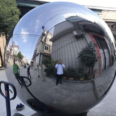 China Silver Outdoor Decoration Metal Stainless Steel Globe Garden Stainless Steel Hollow Mirror Staring Ball for sale