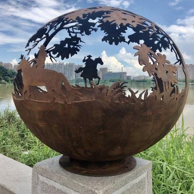 China Europe Metal Art Ball Decoration Stainless Steel Outdoor Bronze Sculpture For Garden for sale