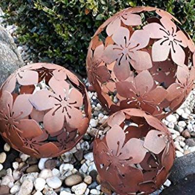 China Europe 200--1000MM Corten Stainless Steel Decorative Hollow Sphere Metal Craft Art Sculpture Metal Ball for sale