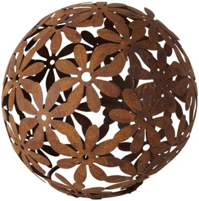 China Europe Decorative Garden Balls Laser Cutting Outdoor Decorative Metal Garden Decor Balls Corten Stainless Steel Metal Sculpture for sale