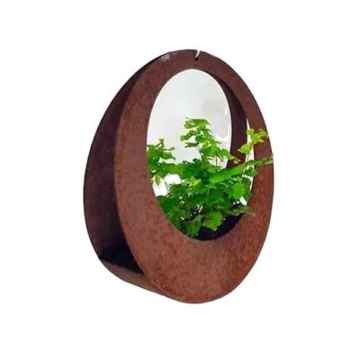 China Modern Distinctive Rich Metal Rusty Special Metal Rust Flowerpot Corten Steel Flowerpot Garden Shapes Garden Modern Distinctive for sale