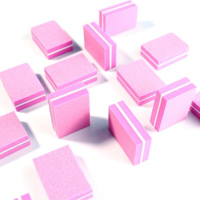 China Double Sided Block Mini Sponge Nail Buffer Custom Double Sandpaper Manicure Care Nail Buffer for sale