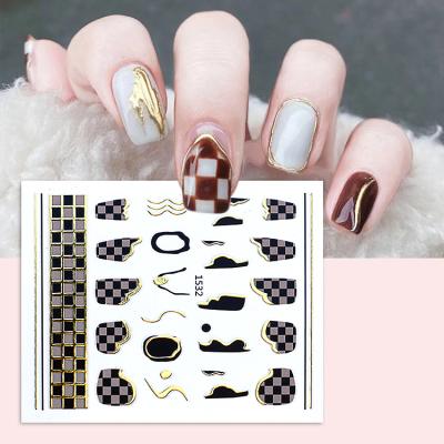 China Self Adhesive Stickers/Stickers Nail Designer Self Adhesive Nail Art DIY Art Wholesale Metal Nail Decoration Decals Sticker Decals for sale