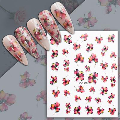 China Self Adhesive Stickers/Decals Nail Custom Nail Art DIY Nail Art Flower Decals Stickers Wholesale Self Adhesive Nail Decoration for sale