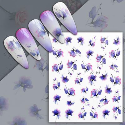 China 2D Flower Self-adhesive Non-toxic Cheap Decals DIY Nail Stickers Decals Wholesale Nail Stickers for sale