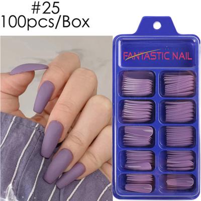 China Flexibility Diy Artificial French False Nails Wholesale Colorful Long Nails Fake Nail Art for sale