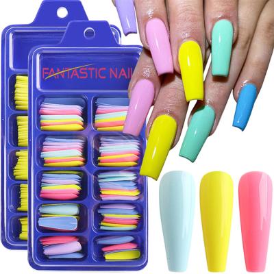 China Wholesale Diy Flexibility Fake Nails Full Cover Custom False Nail Colored Artificial Nails for sale