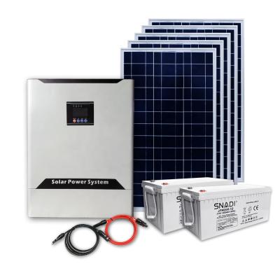 China Complete set 1KW 2KW 3KW pure sine wave hybrid solar energy systems for sale